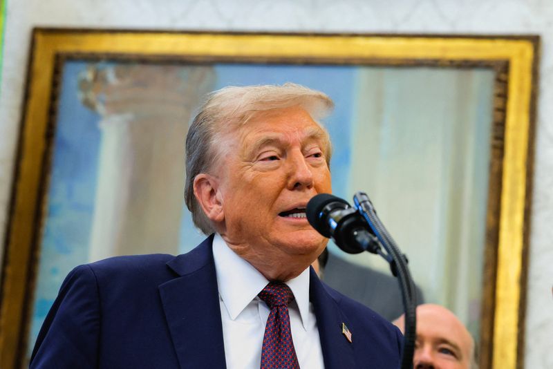 President Donald Trump speaks in the Oval Office in Washington, Tuesday. Trump said a military strike killed 11 people on an alleged Venezuelan drug boat.