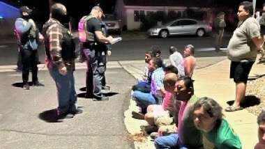 The ACLU of Utah is voicing concern with increasing cooperation between local law enforcement and federal immigration officials. The photo comes from a May 14, 2025, operation involving police in Washington in southern Utah and Immigration and Customs Enforcement agents.