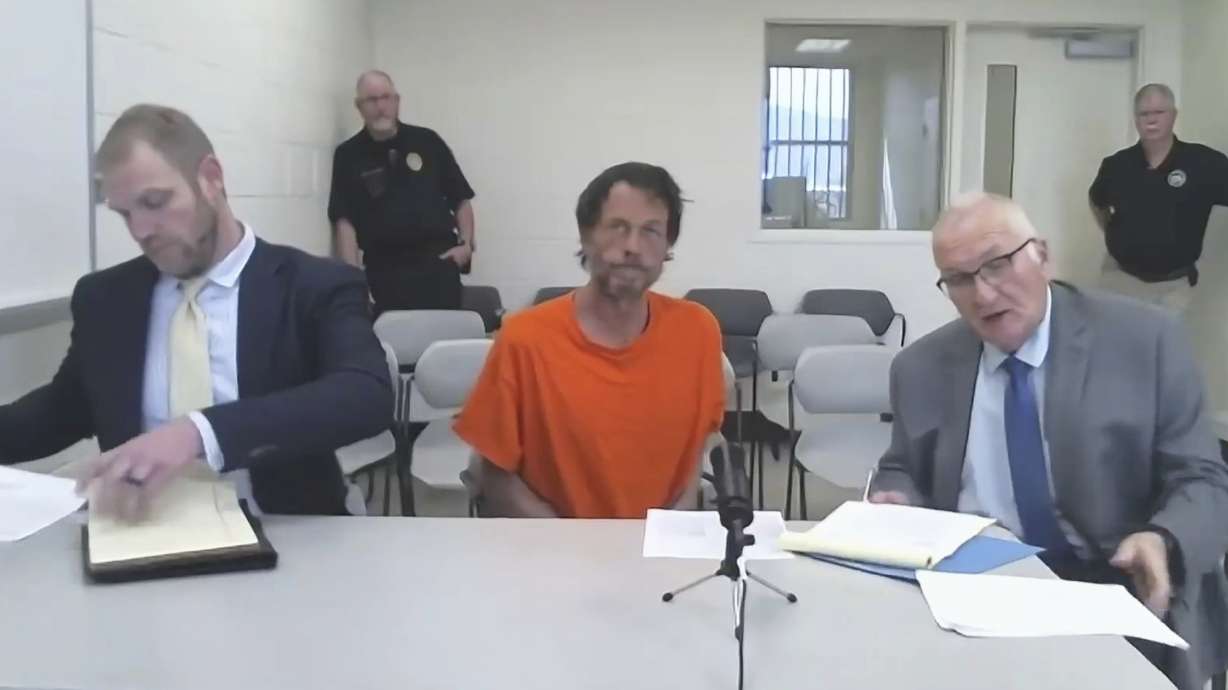 Michael Paul Brown, accused of killing four people at The Owl Bar in Montana, during a virtual court appearance, Aug. 11. Brown was charged with additional crimes, including attempted arson, on Wednesday.