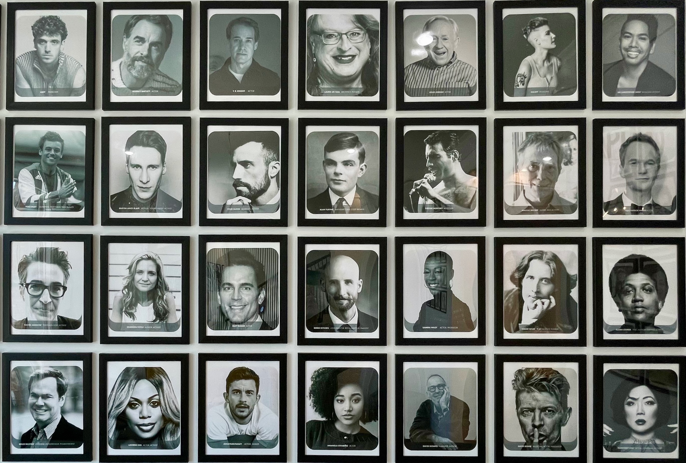 A photo of part of the "Wall of Heroes" in the new Encircle Ogden facility, geared to LGBTQ youth and young adults, on Tuesday. Featured are members of the LGBTQ community and their advocates.