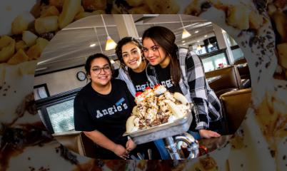 "The Sink” is a massive ice cream sundae complete with piles of delicious toppings, according to Angie's in Logan.