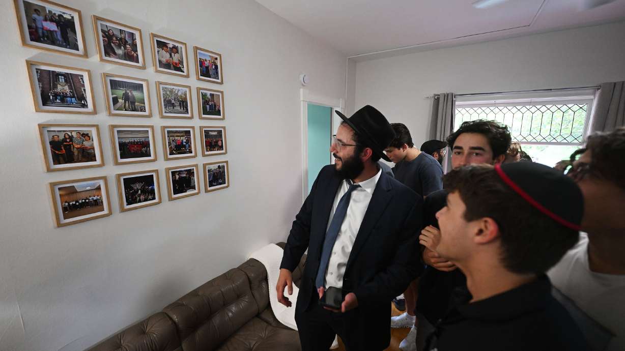 Rabbi Moshe Nigri at the grand opening of the University of Utah's Mel Meister Chabad Lounge on Wednesday. The lounge is the first dedicated space for Jewish students in the school's 175-year history.