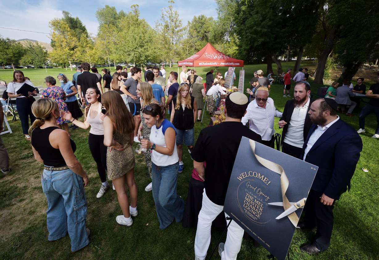 Guests and visitors at the grand opening of the Mel Meister Chabad Lounge, Wednesday. The space is the first in the University of Utah's 175-year history.