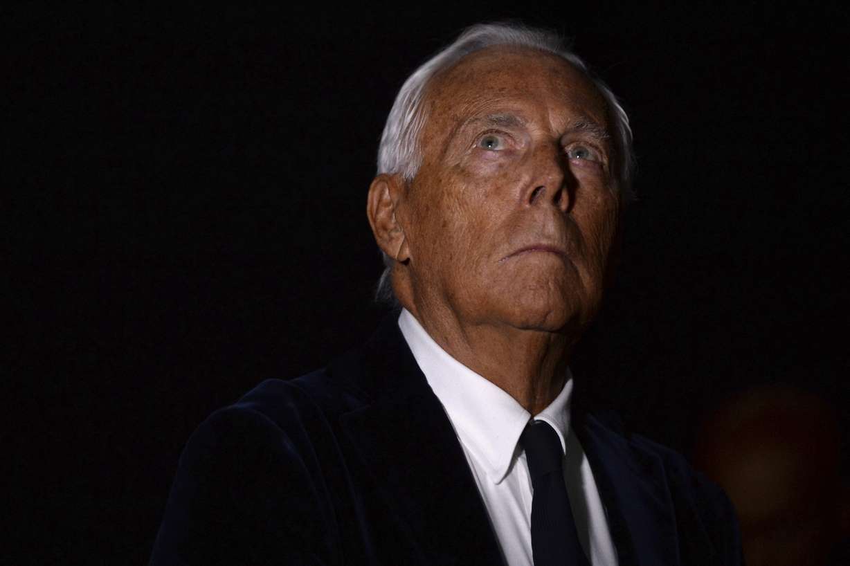 Giorgio Armani in Moscow, Russia, April 14, 2016. Global condolences and remembrances poured in to commemorate the legendary designer, who died Thursday at age 91.