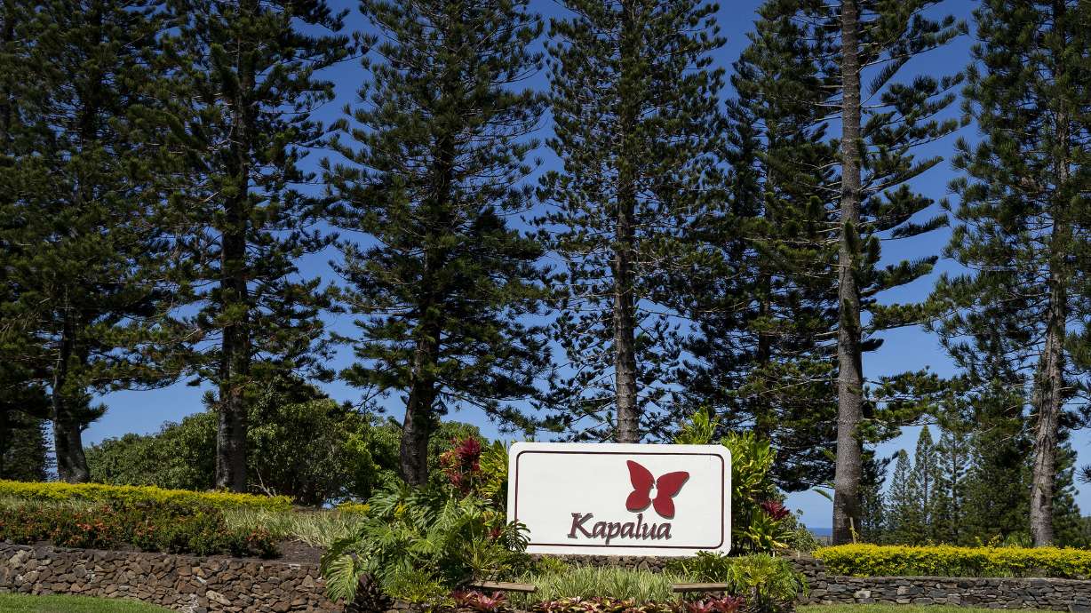 FILE - A Kapalua Ridge Villas sign is viewed on Oct. 3, 2023, in Lahaina, Hawaii.