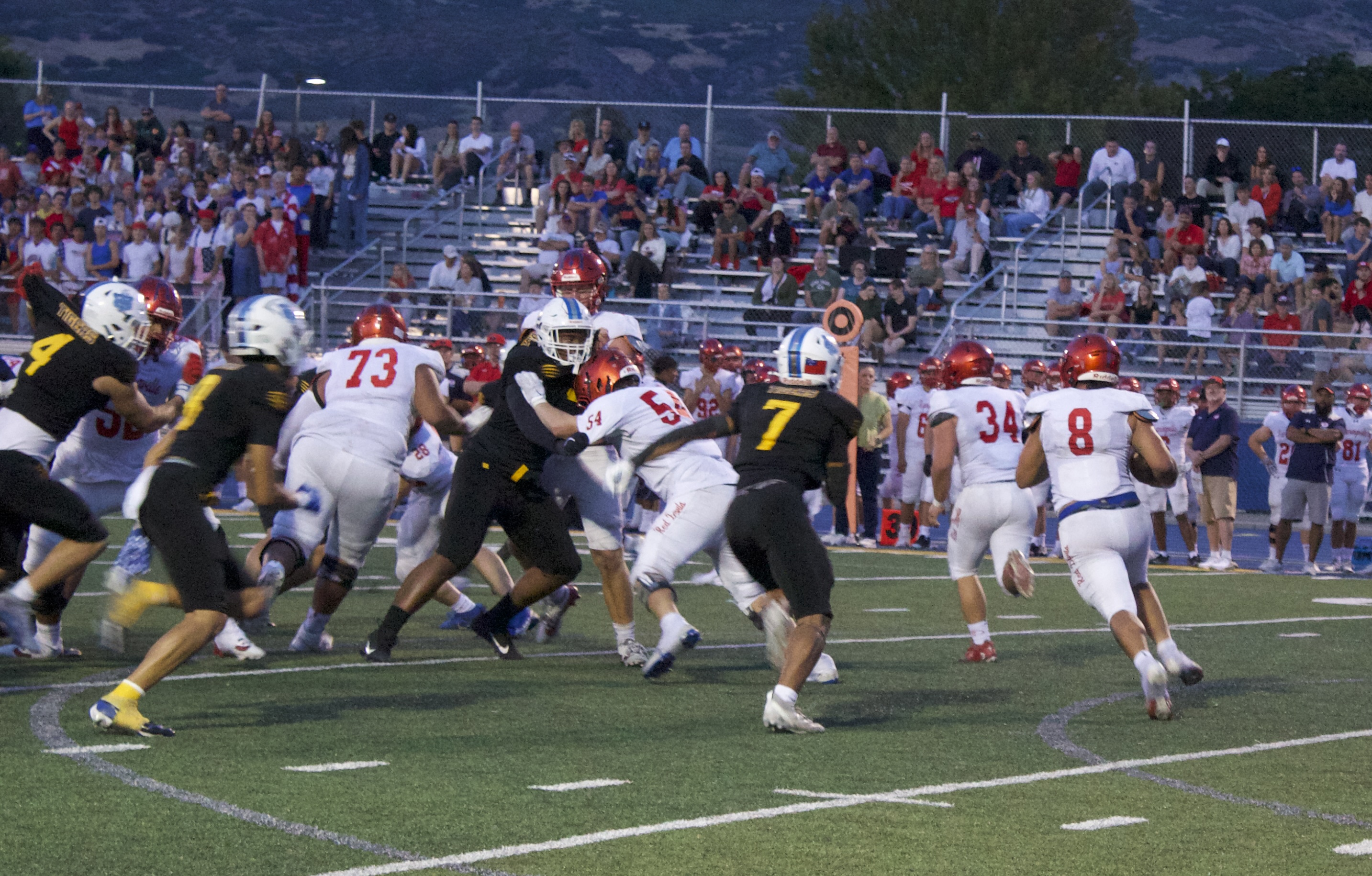 Springville's Tua Naufahu rushes for yardage during a 17-14 loss to Orem, Friday, Sept. 5, 2025 in Orem, Utah.