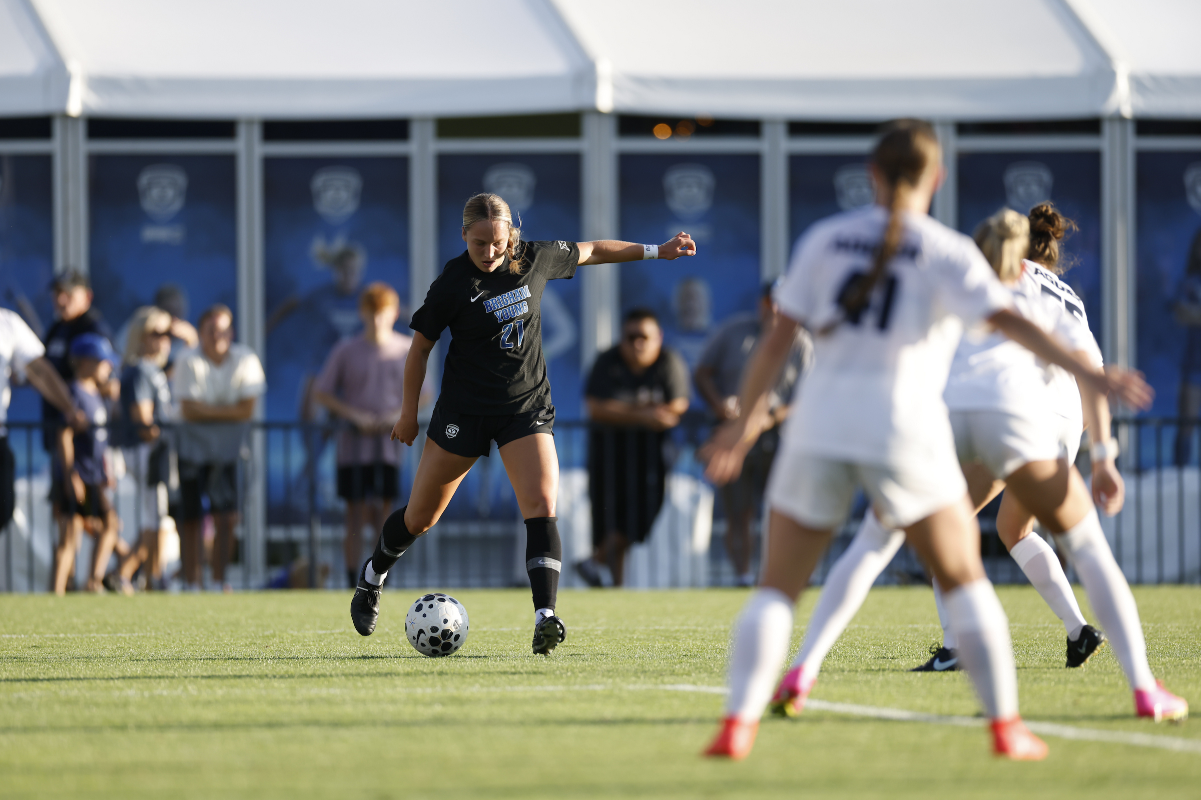 Goettsche's brace lifts No. 11 BYU soccer to rare 2-0 win over Utah State