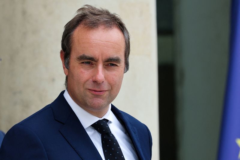 Then-French Defense Minister Sebastien Lecornu at the Elysee Palace in Paris, Wednesday. Lecornu was named the new prime minister Tuesday by President Emmanuel Macron.