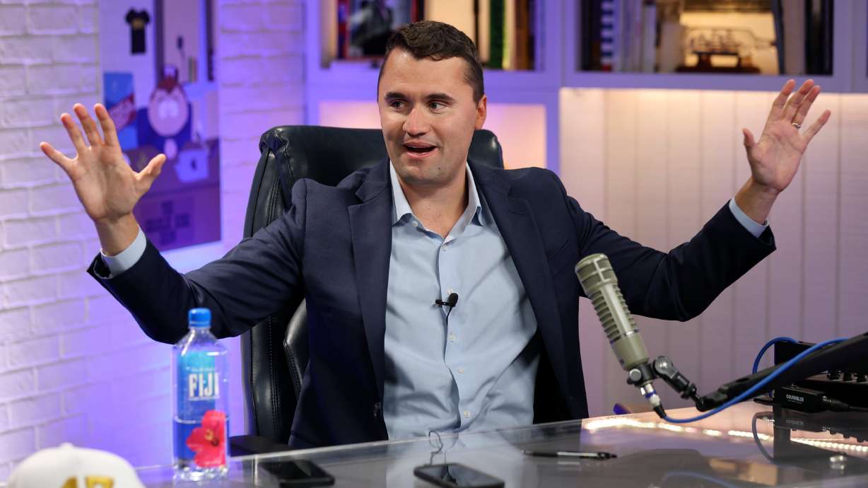 Charlie Kirk, Turning Point USA founder and president, at Turning Point headquarters in Phoenix, Ariz., Aug. 19. Kirk is kicking off his "The American Comeback Tour" at Utah Valley University on Wednesday at noon.