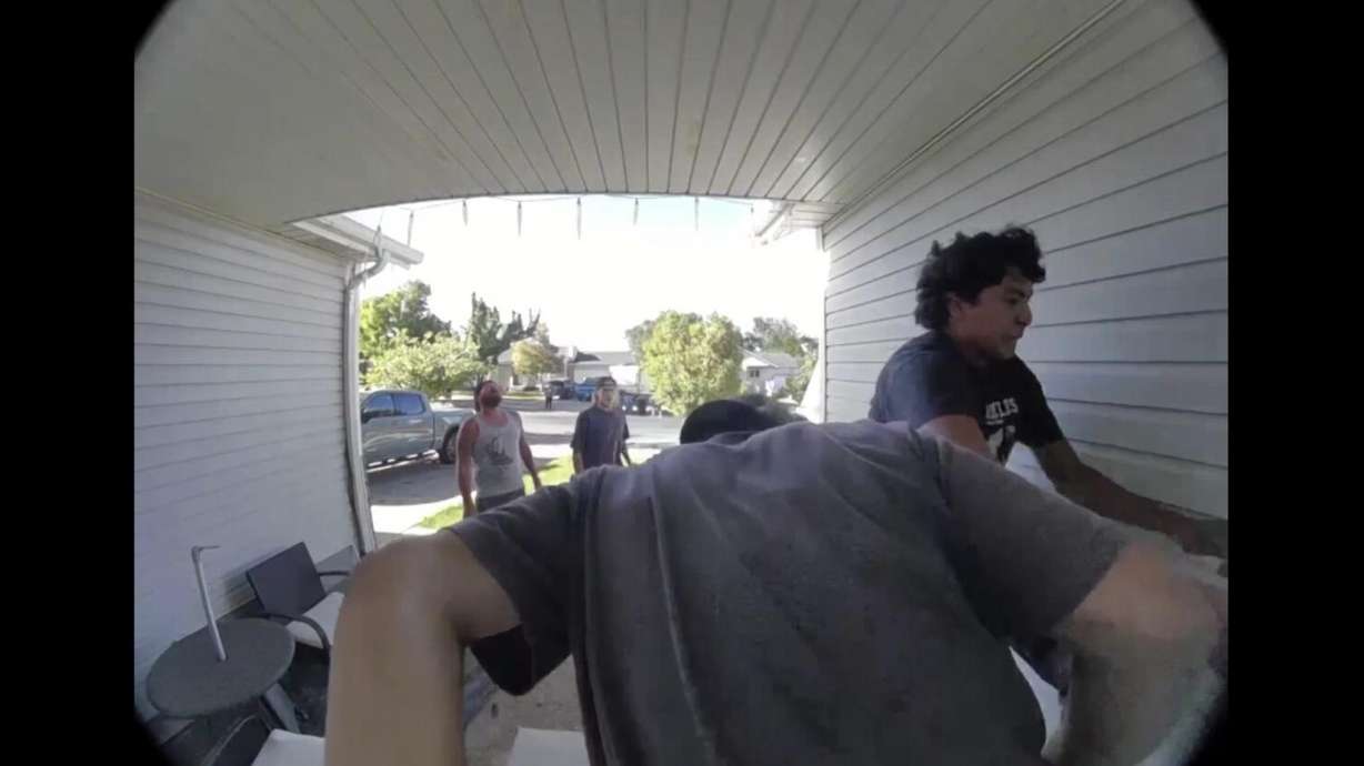 The three boys kick down the door to save two dogs. Carter Jacobson, Gabriel Hernandez and Cammerin Inselsberger received some big recognition Tuesday.