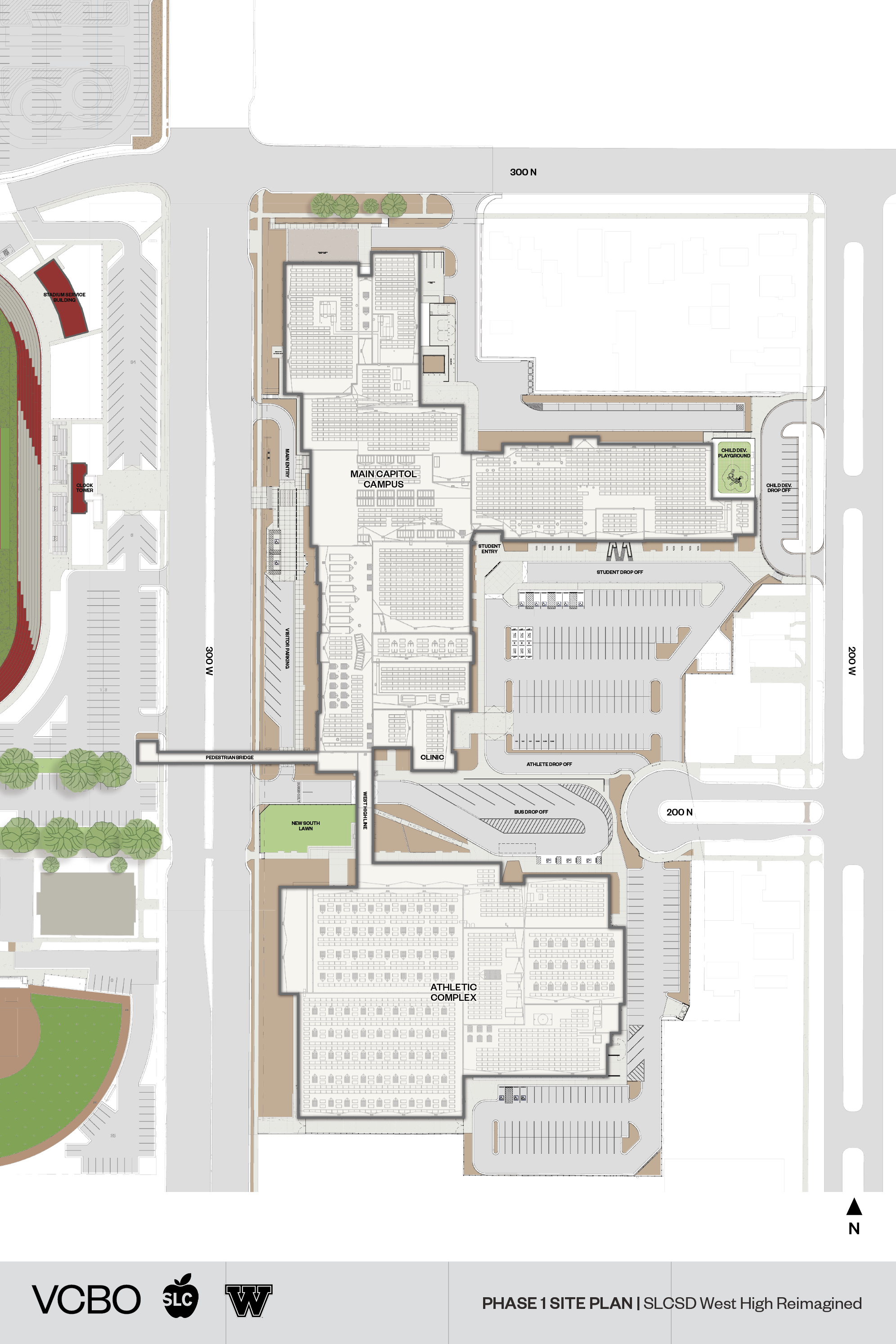 A site plan shows the location of the new West High School.