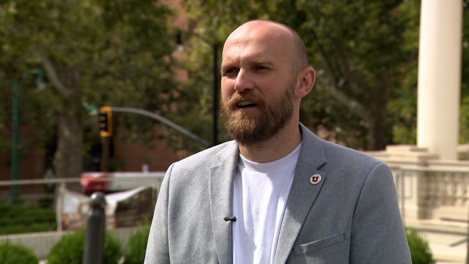 Dejan Eskic, housing analyst at the Kem C. Gardner Policy Institute at the University of Utah, speaks with KSL-TV on Tuesday. Eskic said the high housing prices are the result of no "forced selling."