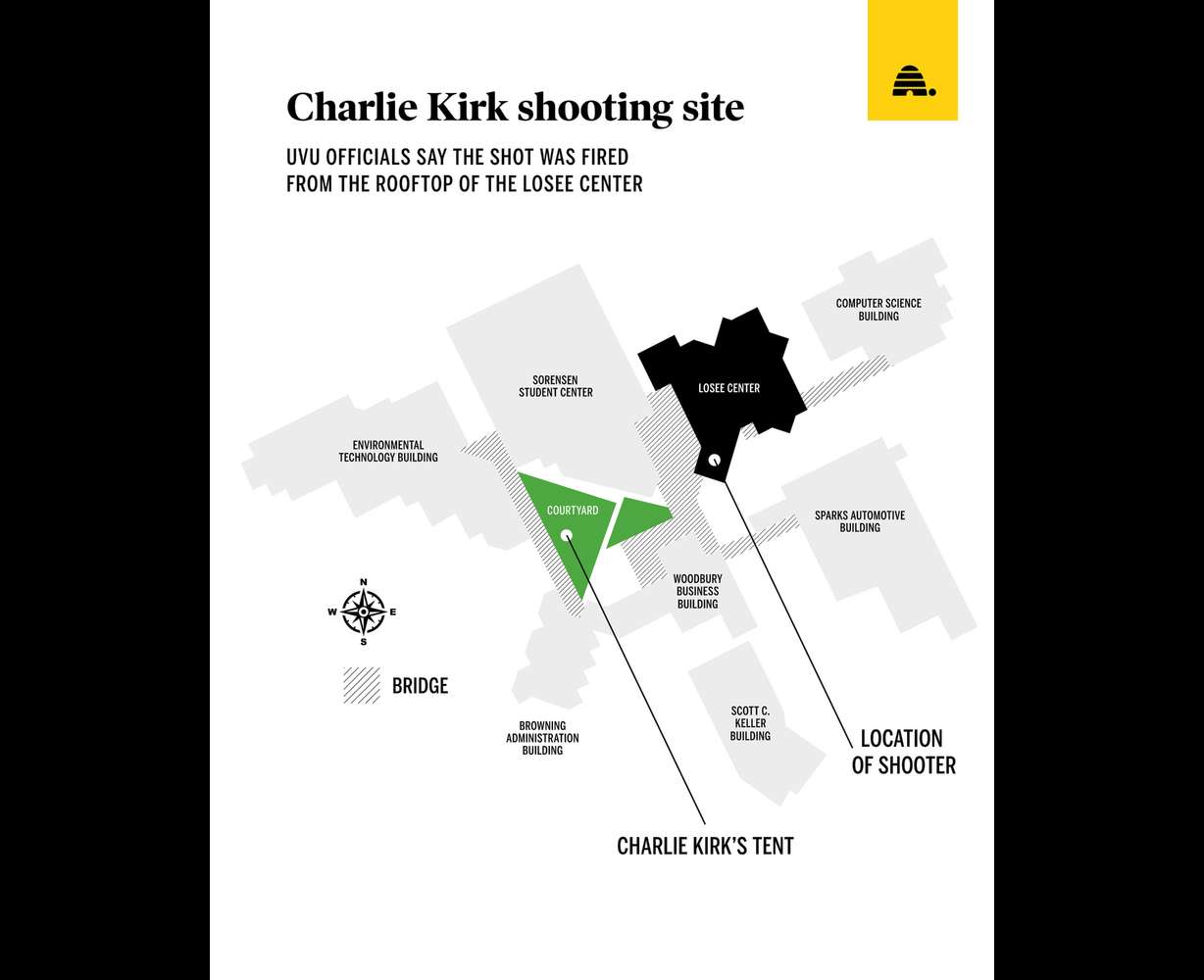 Map of shooting site at Utah Valley University.