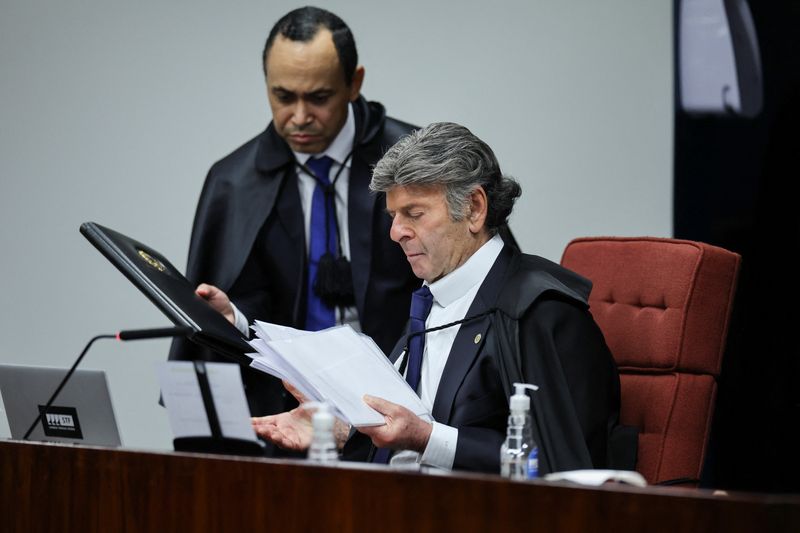 Brazilian Supreme Court Justice Luiz Fux in Brasilia, Thursday. Fux was the only justice to acquit former President Jair Bolsonaro on all charges.