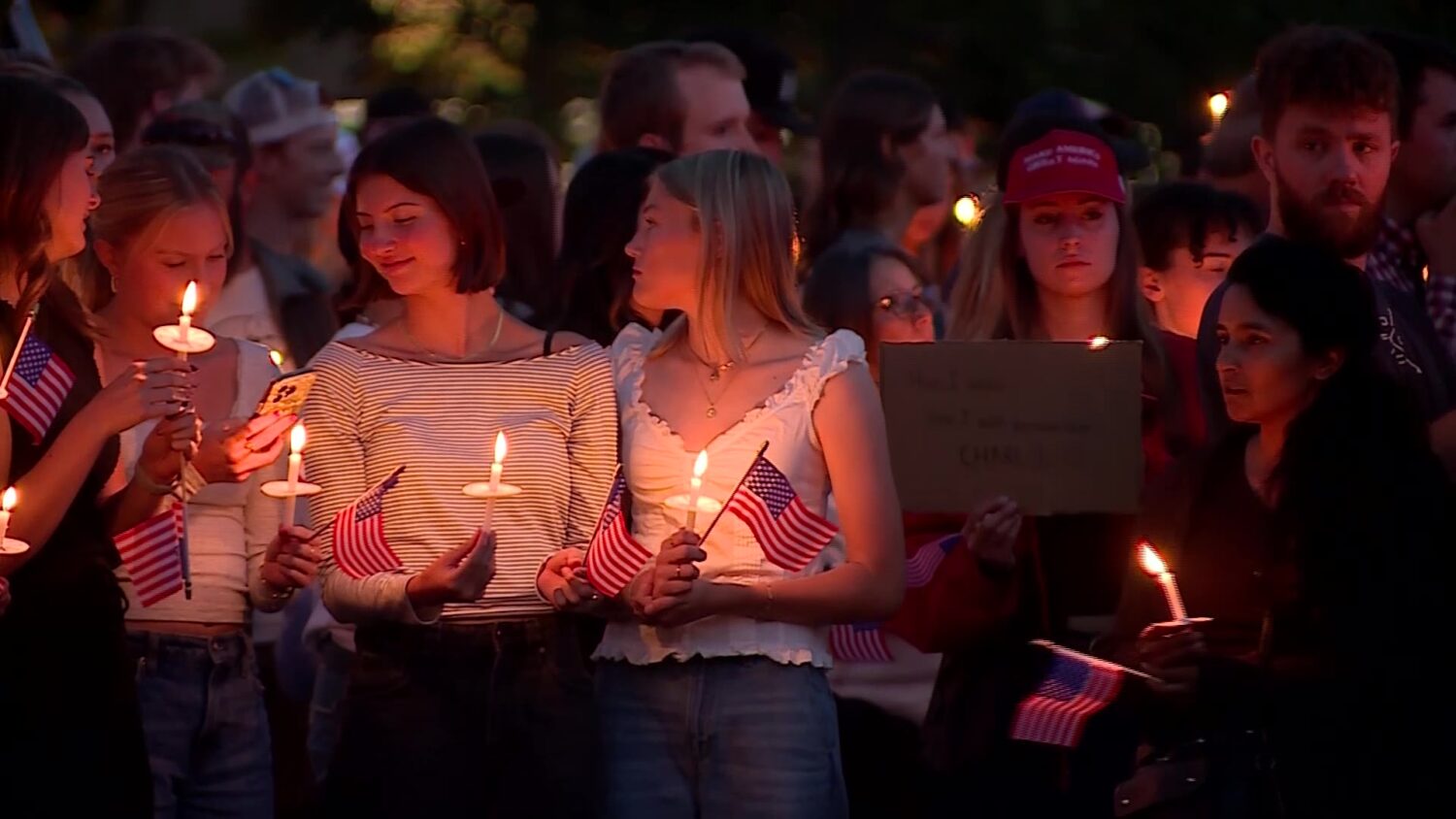 Hundreds attend Utah State University vigil, the campus Charlie Kirk would have visited next