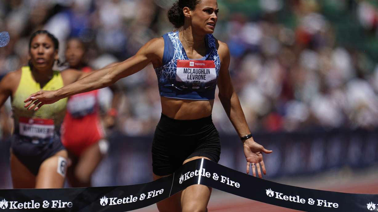 FILE - Sydney McLaughlin-Levrone wins the women's 400-meter final at the U.S. Championships athletics meet in Eugene, Ore., Saturday, Aug. 2, 2025.