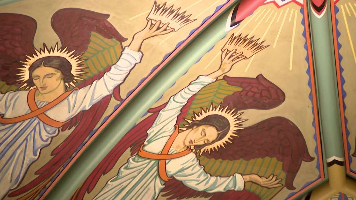 Image from the interior of the Cathedral of the Madeleine in Salt Lake City on Sunday.