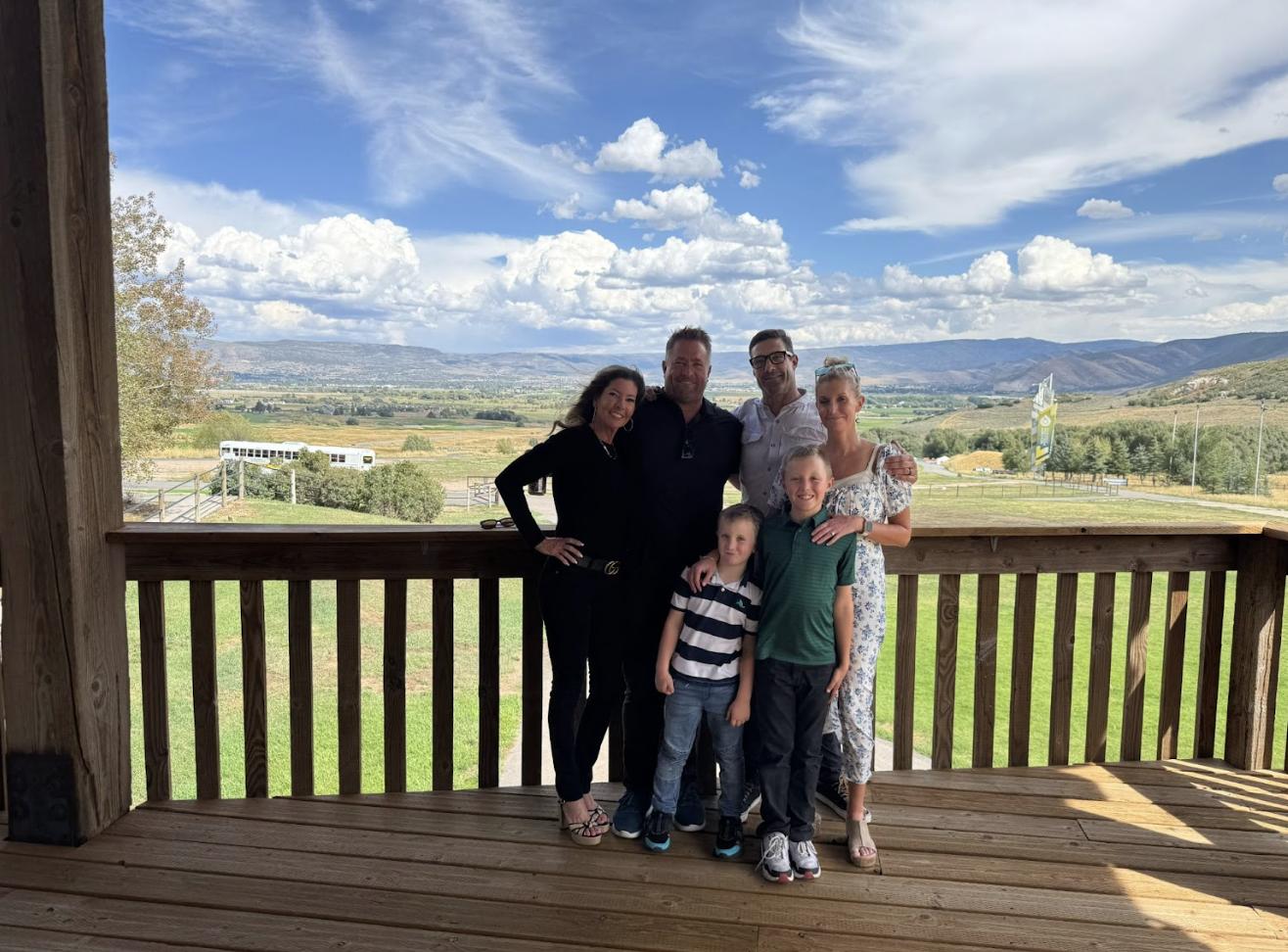 Picture taken at Connie’s celebration of life on Sept. 7. Connie’s family includes her daughter-in-law, Kami; her son, Ted; her son, Nick; her daughter-in-law, Sarah; and her two grandchildren, Theo and Nico.