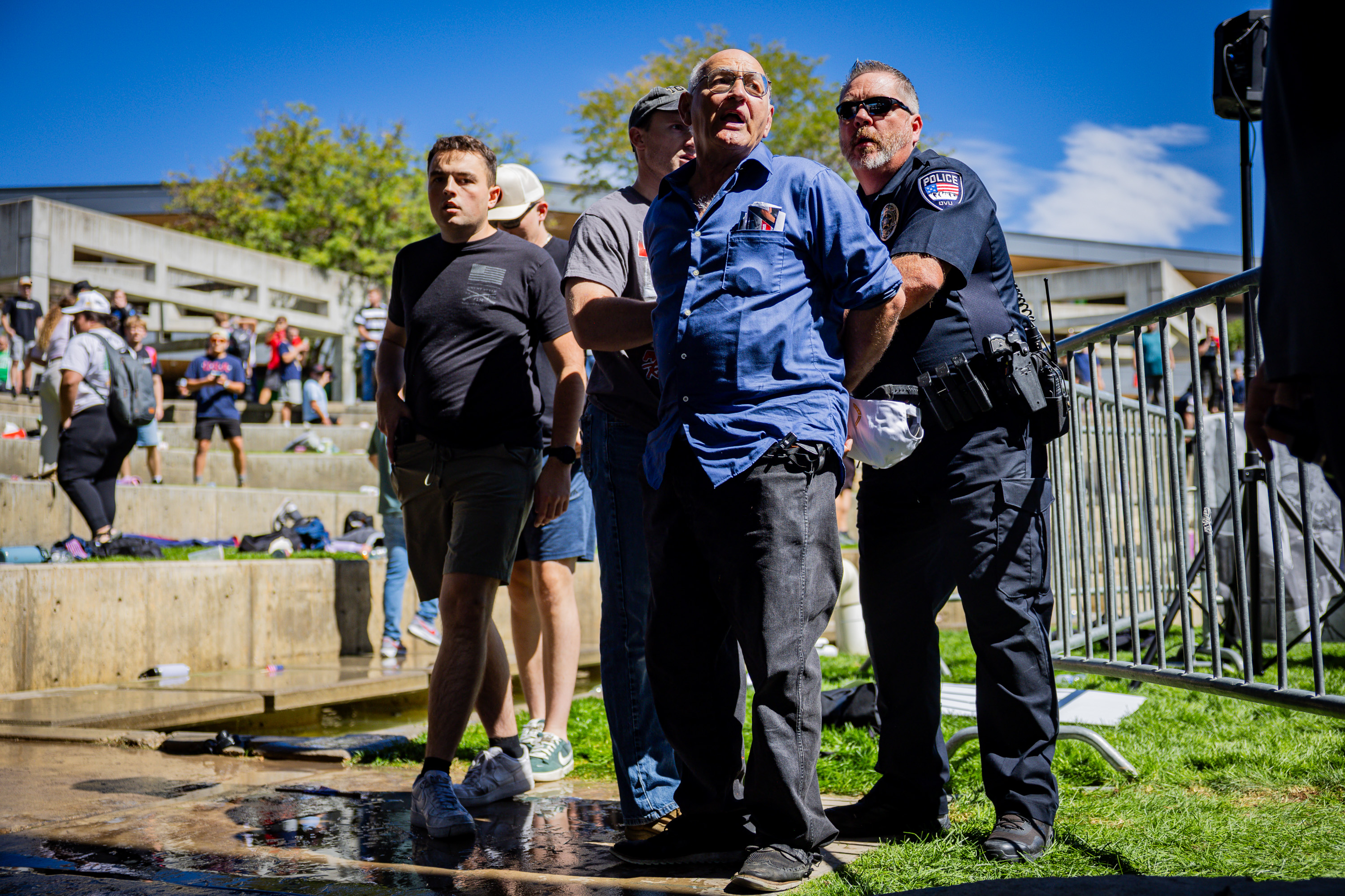 George Zinn is arrested shortly after Charlie Kirk was shot during Turning Point’s visit to Utah Valley University in Orem on Wednesday. Zinn, 71, of Salt Lake City, was booked into Utah County Jail on Monday for investigation of obstruction of justice.