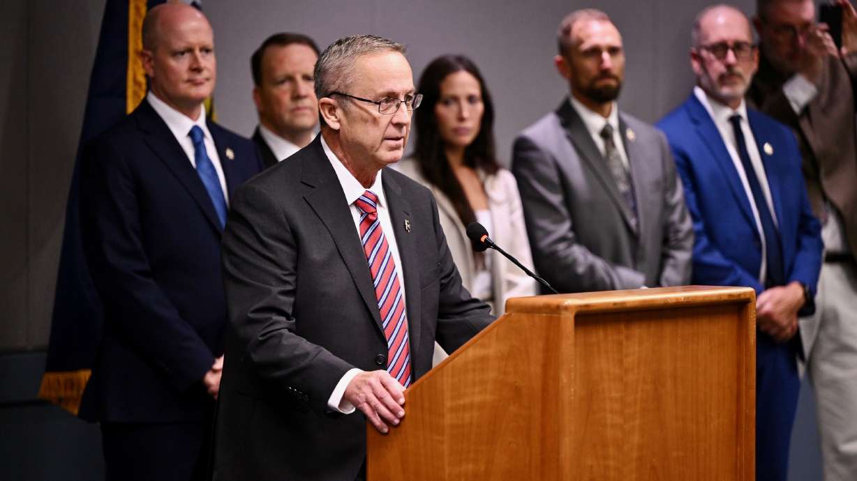 Utah County Attorney Jeffrey S. Gray announces formal charges Tuesday against Tyler Robinson, who is accused of shooting and killing Charlie Kirk on Sept. 10.
