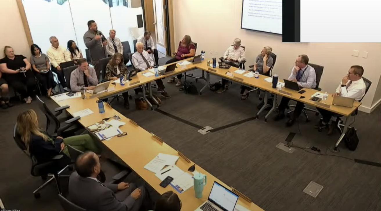 UDOT officials discuss the FrontRunner double track project with the Provo City Council during a work meeting on Sept. 9.