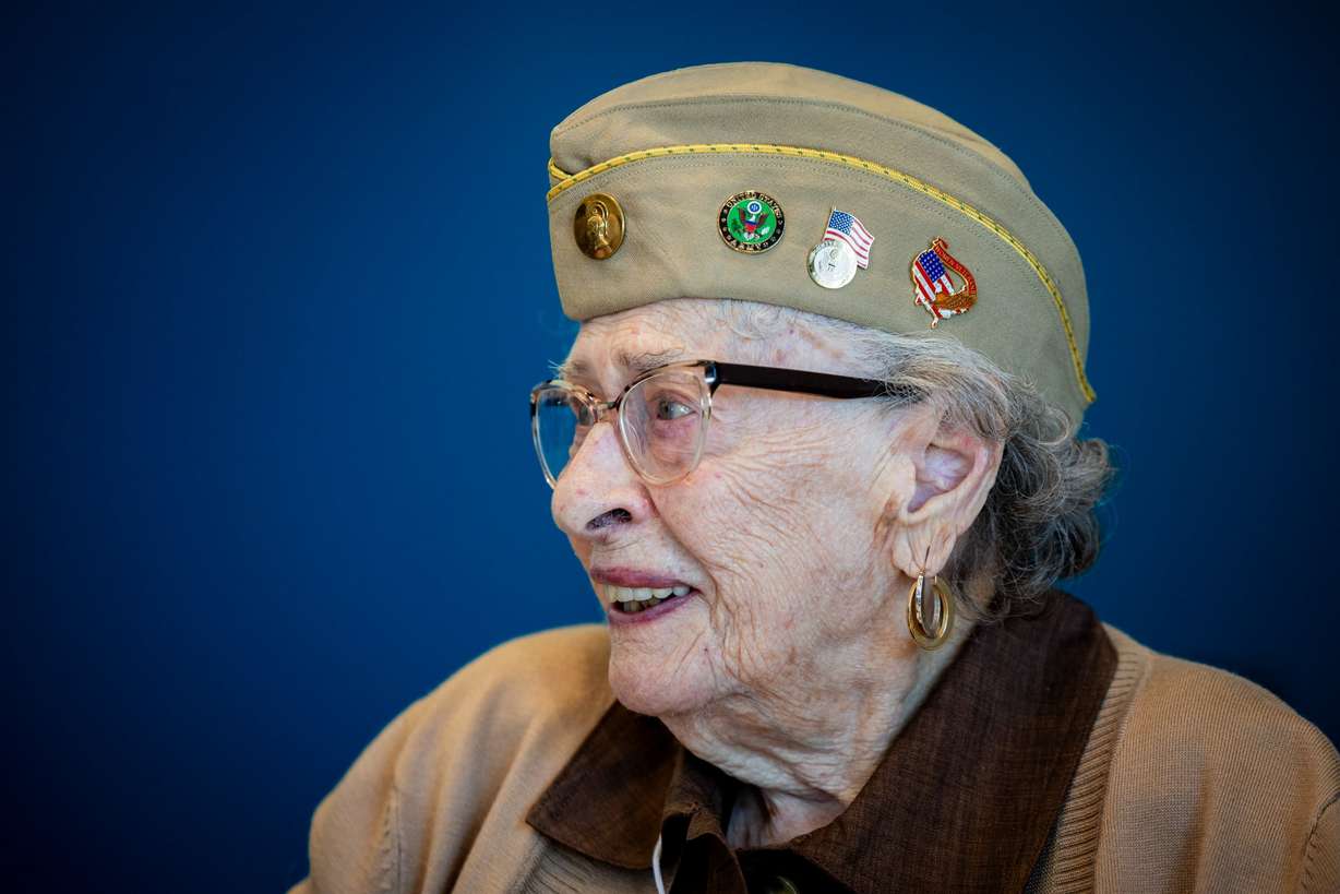 Centenarian and veteran Esther Orr attends the 37th annual Utah’s Club Centenarians celebration in West Jordan on Tuesday. Orr said a good attitude and perseverance have helped her live a long life.