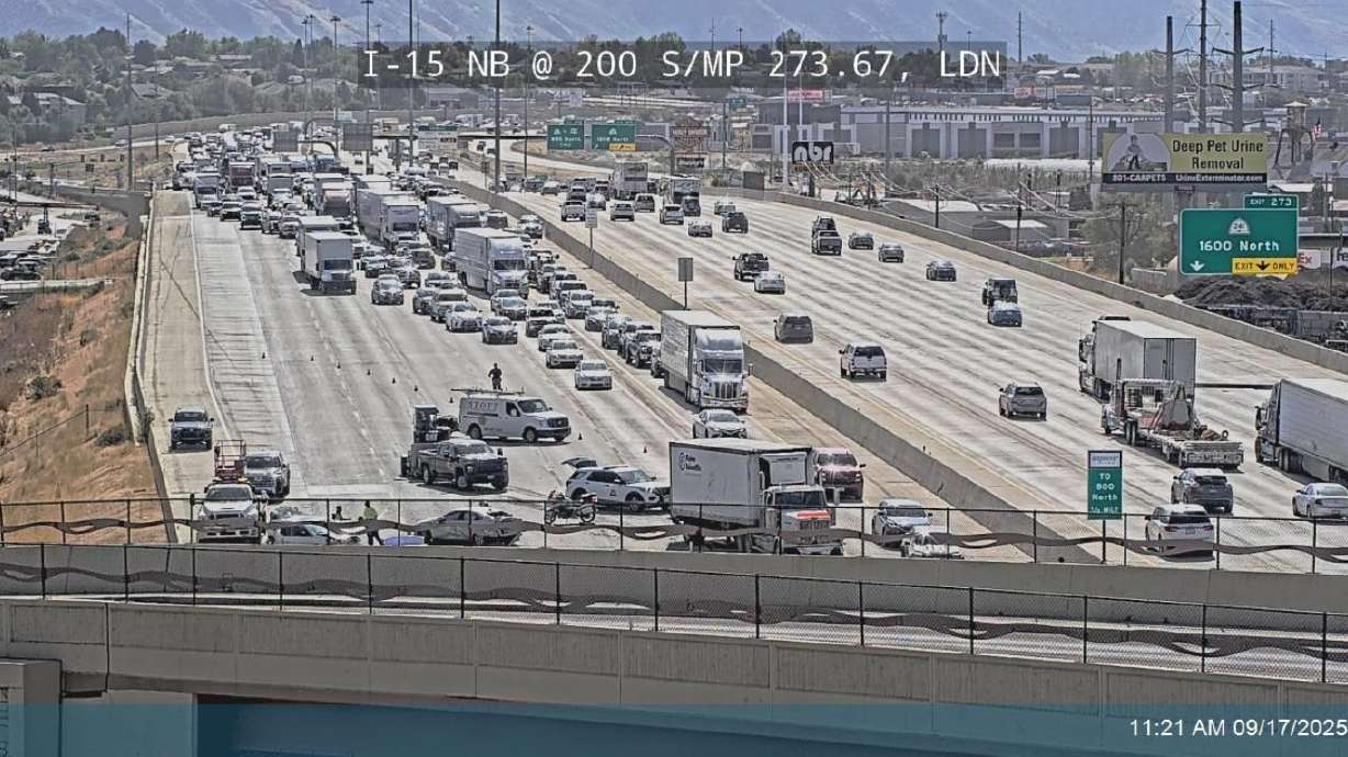 A multi-car crash in Lindon has injured three people and caused significant delays on northbound I-15.