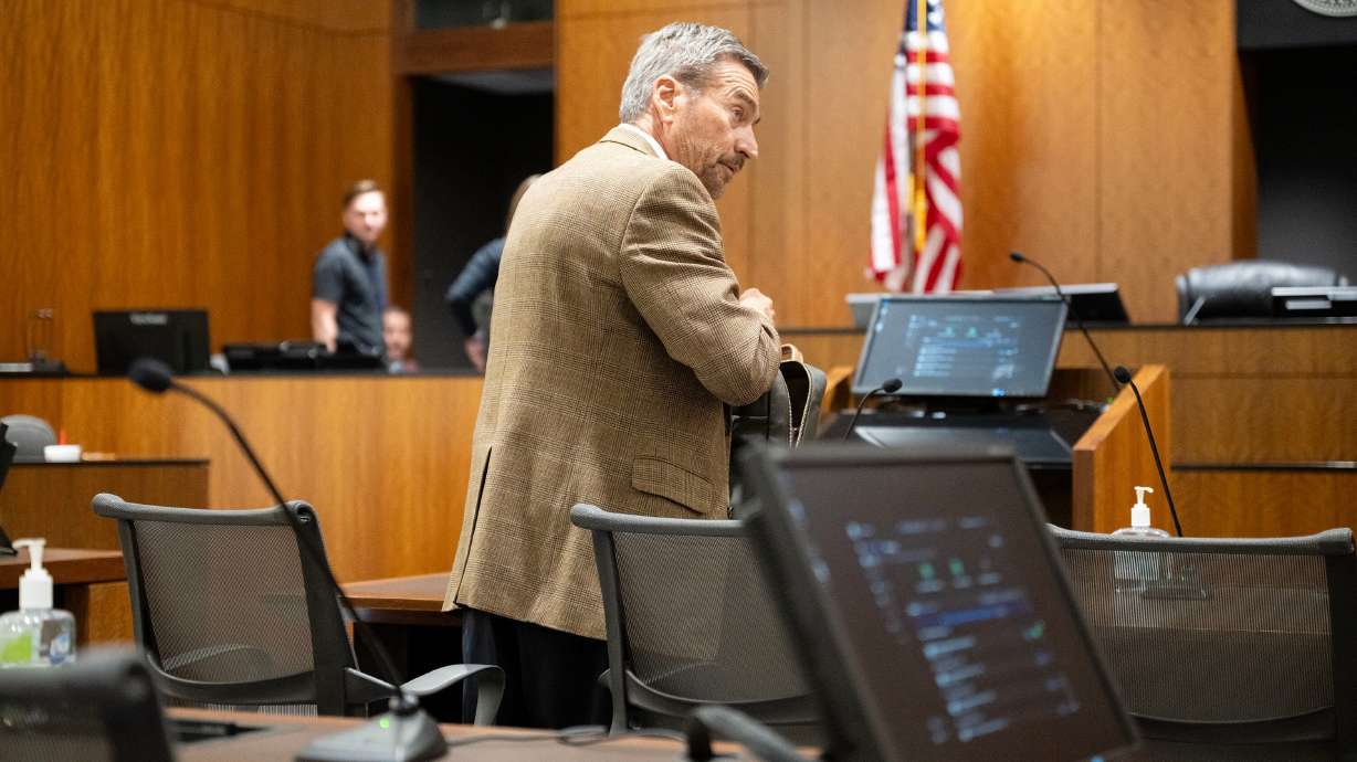 Defense attorney Greg Skordas in 4th District Court in Provo on Tuesday. Skordas helped assign a lawyer to Tyler Robinson, who is accused of killing conservative activist and Turning Point USA co-founder Charlie Kirk.