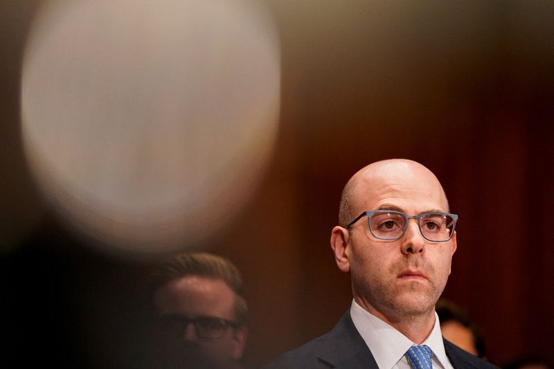 Then-Federal Reserve Board nominee Stephen Miran at a Senate hearing in Washington, Sept. 4. Miran was the only dissenter as the Fed lowered interest rates by 0.25 percentage point on Wednesday.