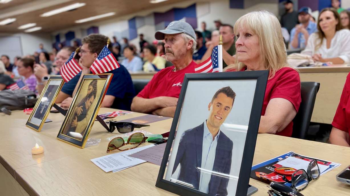 Around 250 people attended a vigil for conservative activist Charlie Kirk on Wednesday at Weber State University in Ogden. Kirk was assassinated in Orem on Sept. 10.