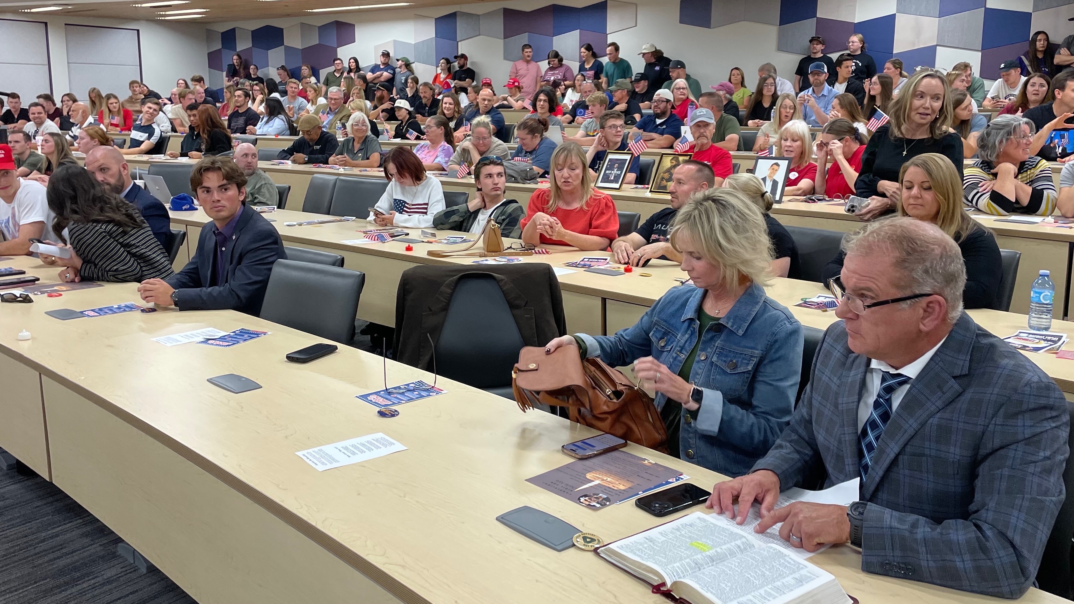 Around 250 people attended a vigil for conservative activist Charlie Kirk on Wednesday at Weber State University in Ogden. Kirk was assassinated in Orem on Sept. 10.