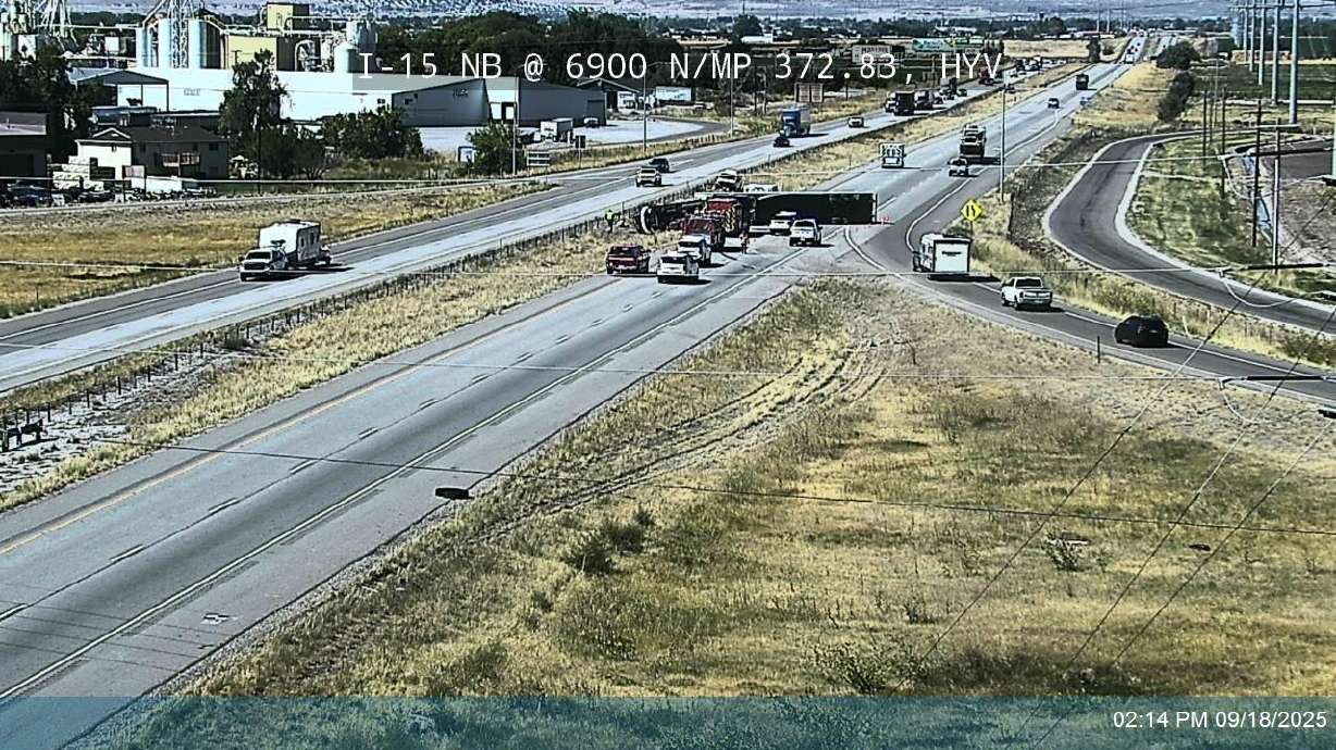 Northbound lanes of I-15 were closed in Box Elder County following a crash near Honeyville on Thursday afternoon.