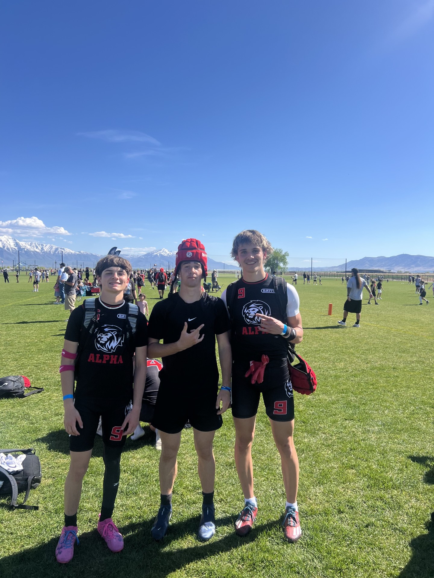 Cru Morrison (far right) with his teammates.