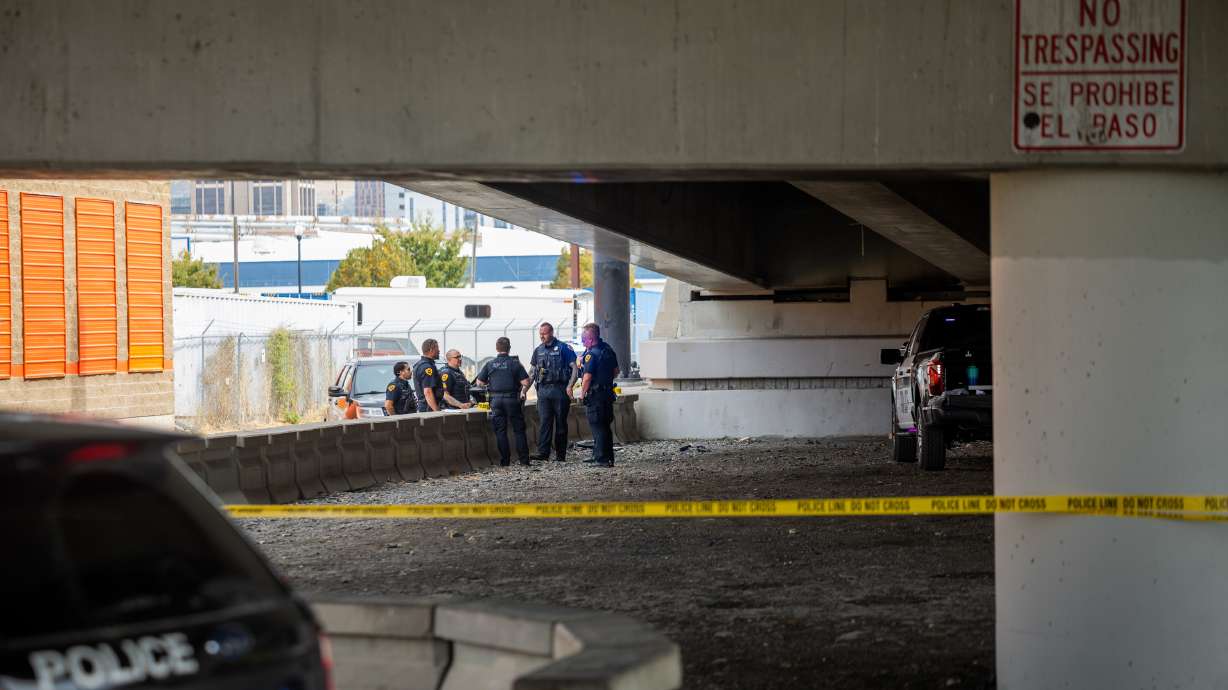 A Salt Lake City police officer was allegedly attacked by a trespasser at 550 W. 500 South in Salt Lake City on Friday.