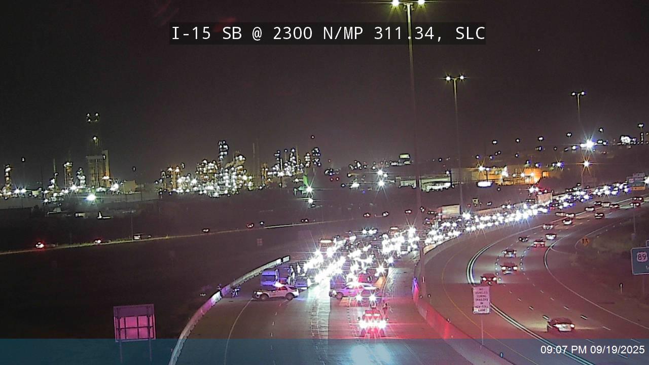A man was killed after hitting debris on southbound I-15 in Salt Lake City on Friday evening, according to state troopers.