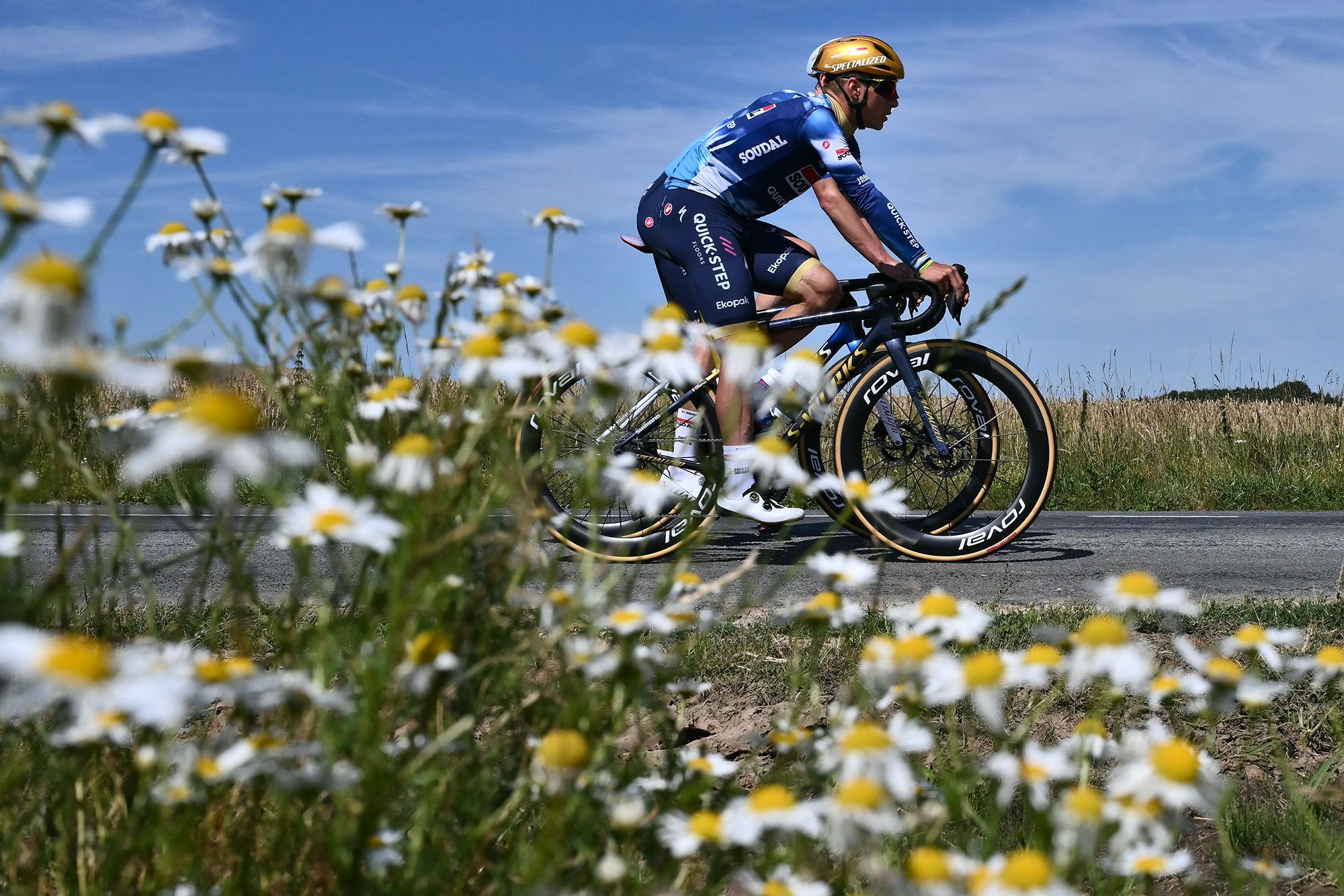 Belgian cyclist Remco Evenepoel trains near Lille, France, ahead of the 112th Tour de France.