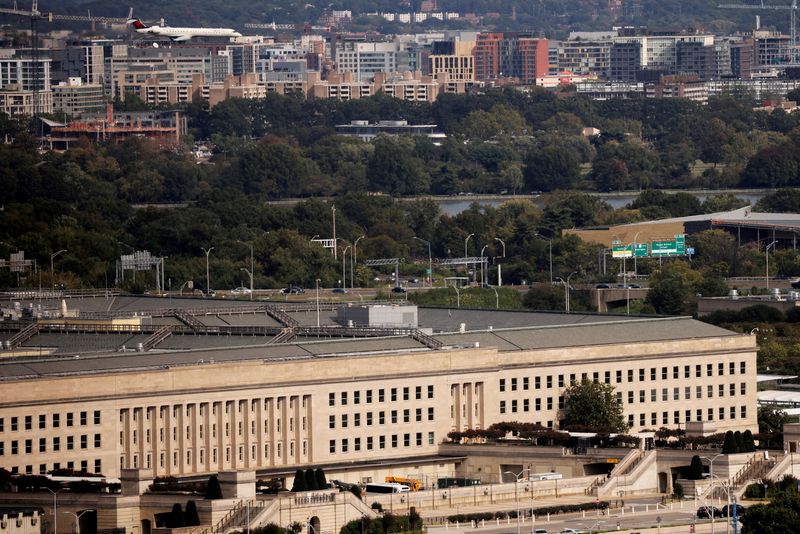 The Pentagon building is seen in Arlington, Virginia, Oct. 9, 2020. President Donald Trump's administration is imposing new restrictions on media coverage of the military,.