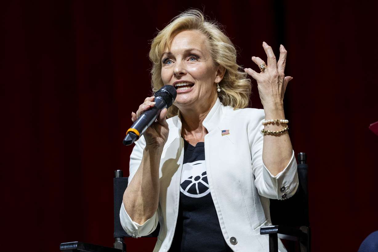 State Auditor Tina Cannon on Tuesday shared the results of a recent state audit into Iron County government finances. Cannon is seen here speaking during the state of Utah’s public inauguration ceremonies on Jan. 8.