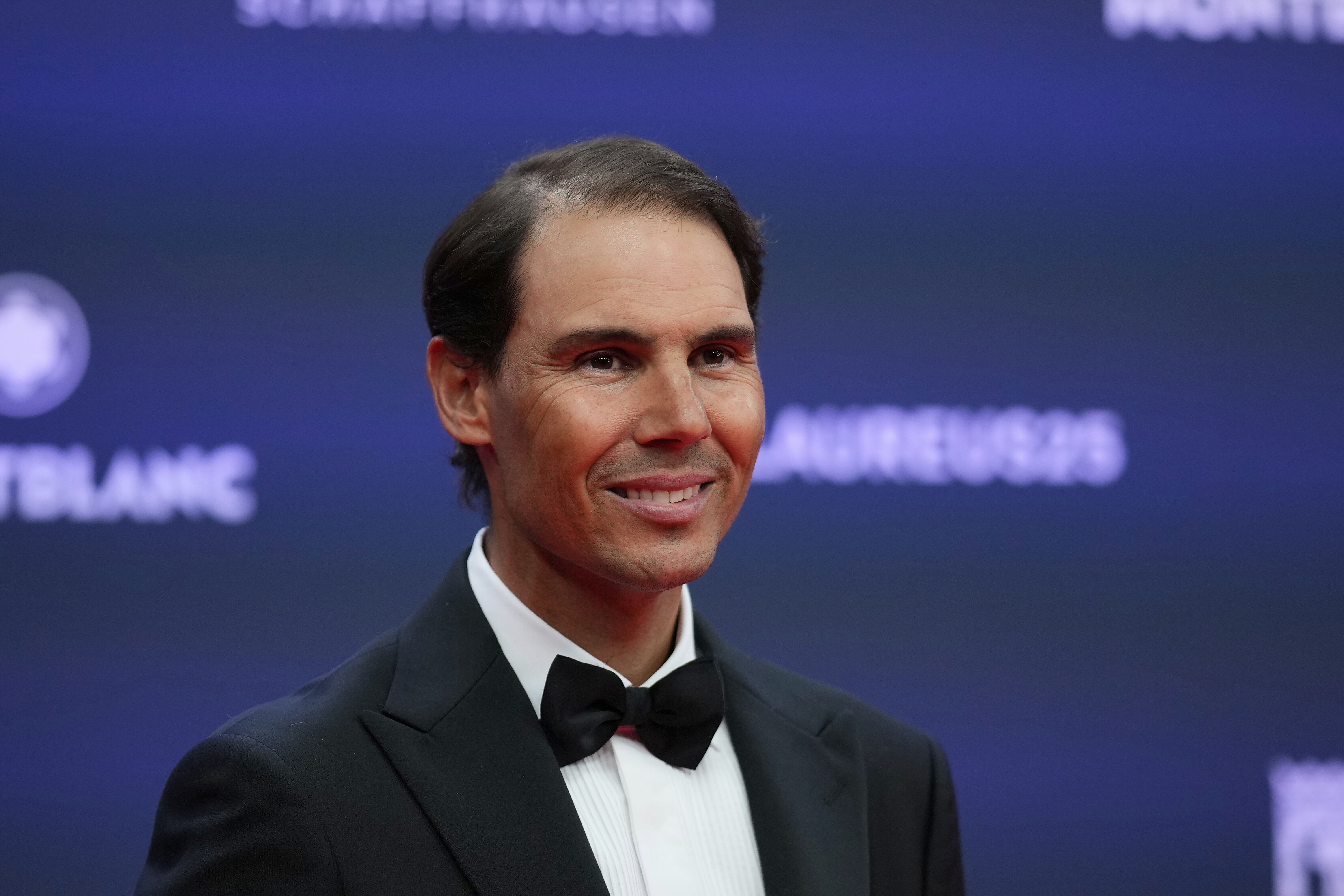 FILE - Rafael Nadal of Spain, poses during the 2025 Laureus World Sports Awards in Madrid, Spain, Monday, April 21, 2025. 