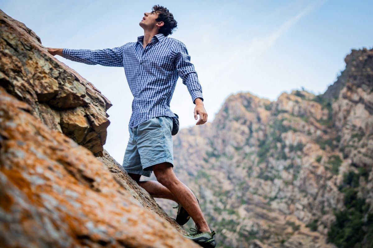 Lincoln Knowles, 21-year-old free soloist, climbs Moral Bells Arete in Big Cottonwood Canyon in Salt Lake County on Thursday, Sept. 4, 2025. 