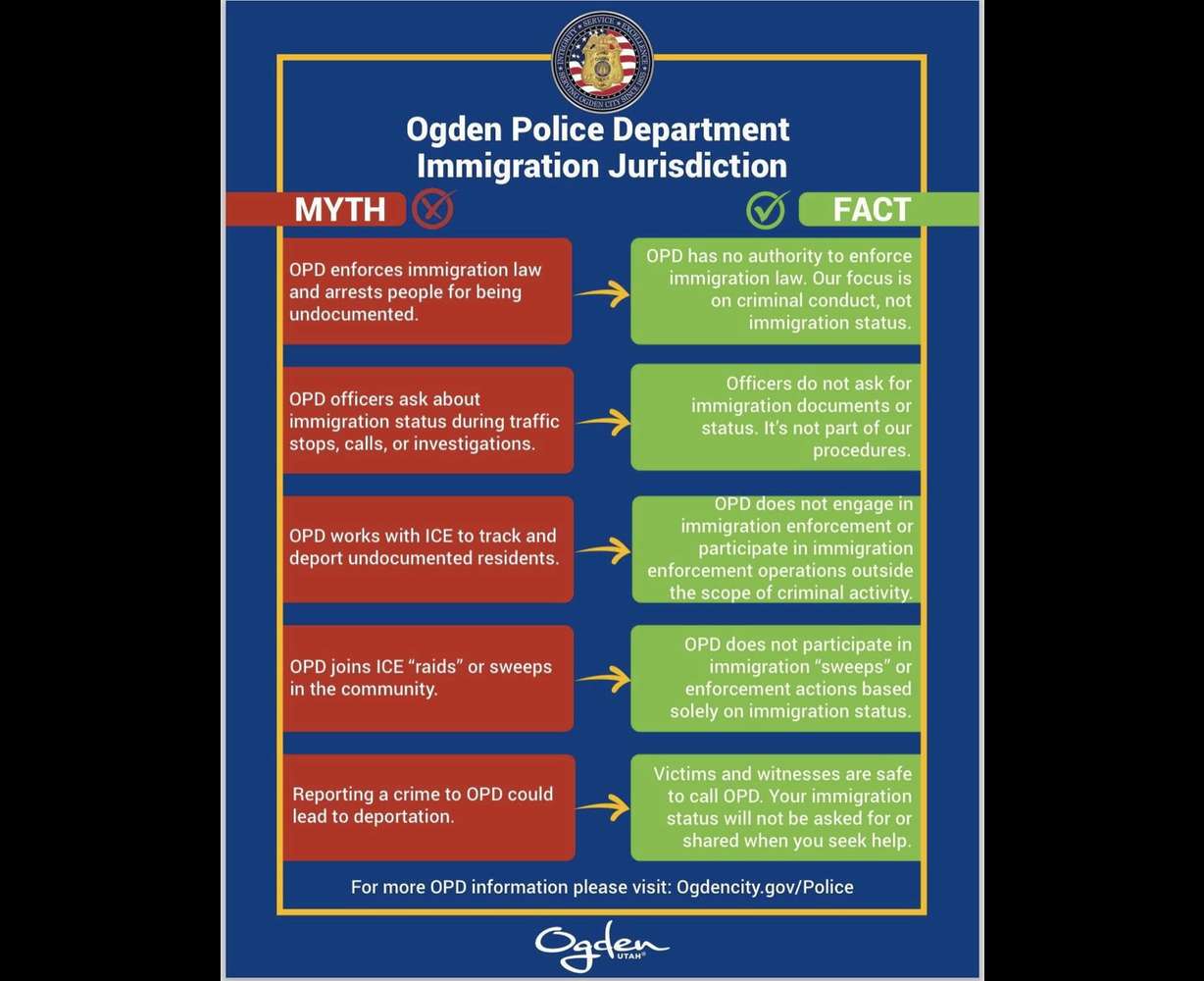 Ogden police spelled out their stance on immigration in a statement on Tuesday.