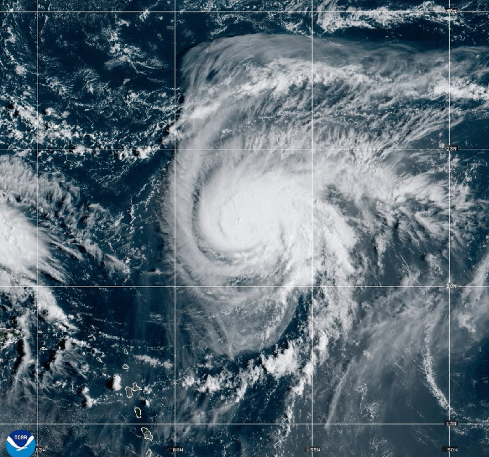 Hurricane Humberto on Friday. Forecasters said Humberto is expected to strengthen into a major hurricane, but they are also watching a new tropical disturbance that could impact the Southeast.