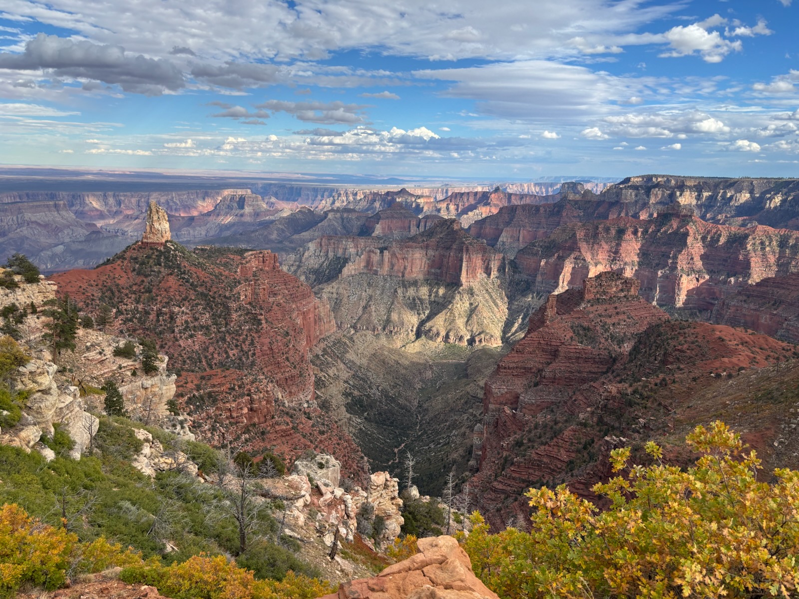 A view from the Ken Patrick Trail near Point Imperial within the North Rim of Grand Canyon National Park on Sept. 20. The North Rim will partially reopen on Wednesday for the first time since July 10.