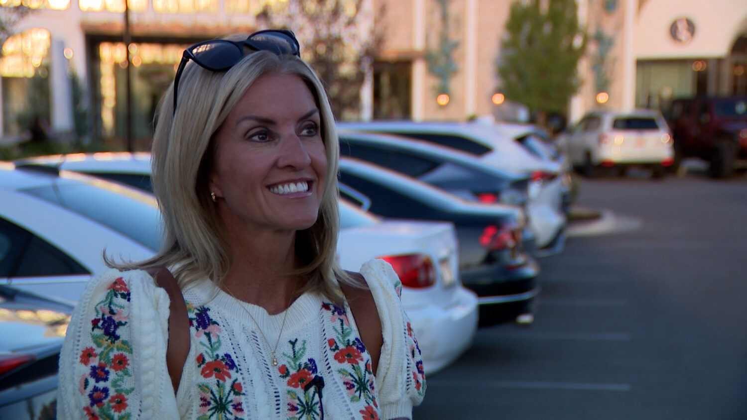 Susie McAllister speaks with KSL-TV in Riverton on Thursday. McAllister is excited for the new Bangerter Highway interchange at 2700 West in Bluffdale to open.