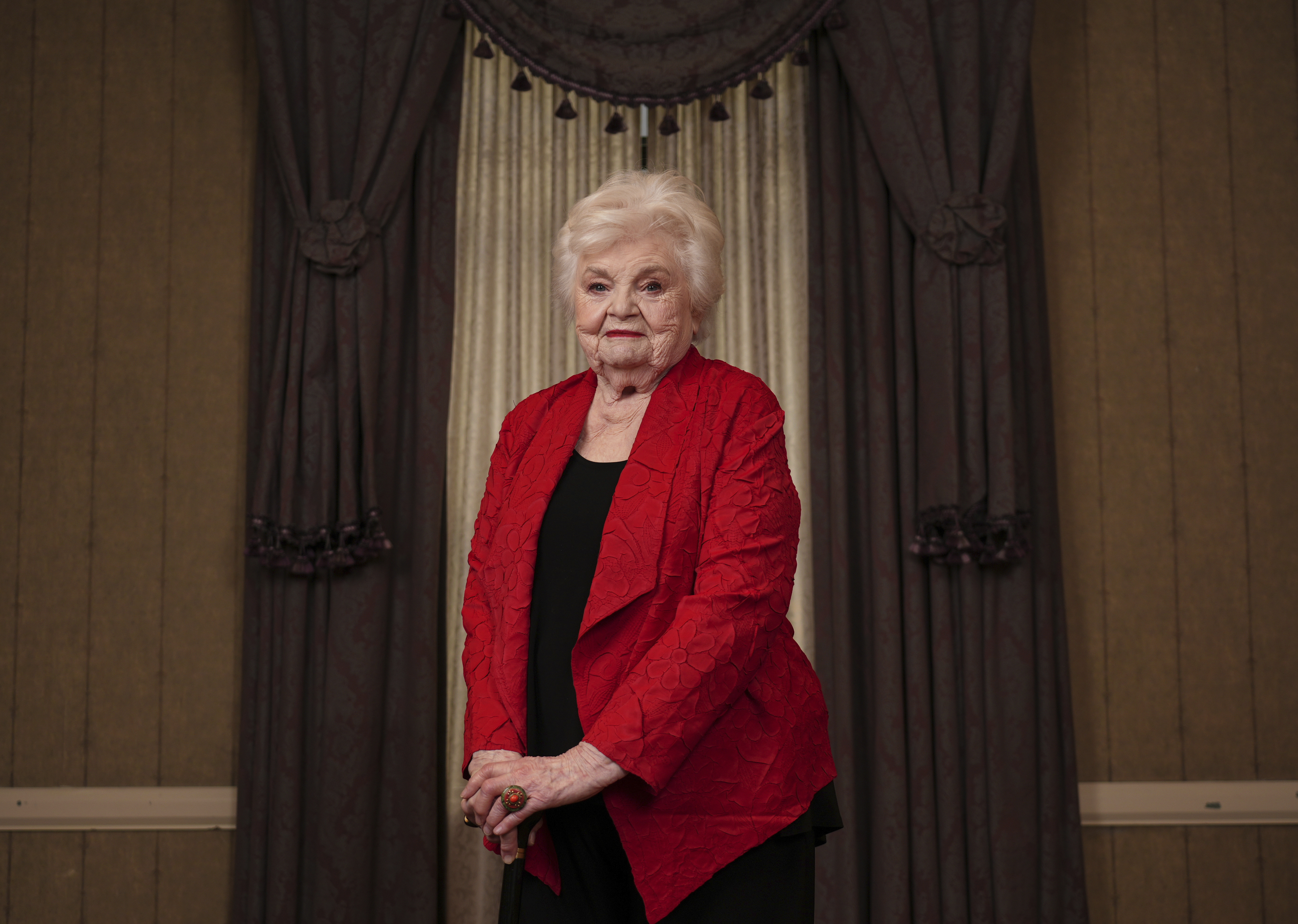 Actor June Squibb poses for a portrait to promote her film "Eleanor the Great" during the Toronto International Film Festival on Sept. 8. Squibb became the oldest Tony-nominated actress ever on Tuesday.