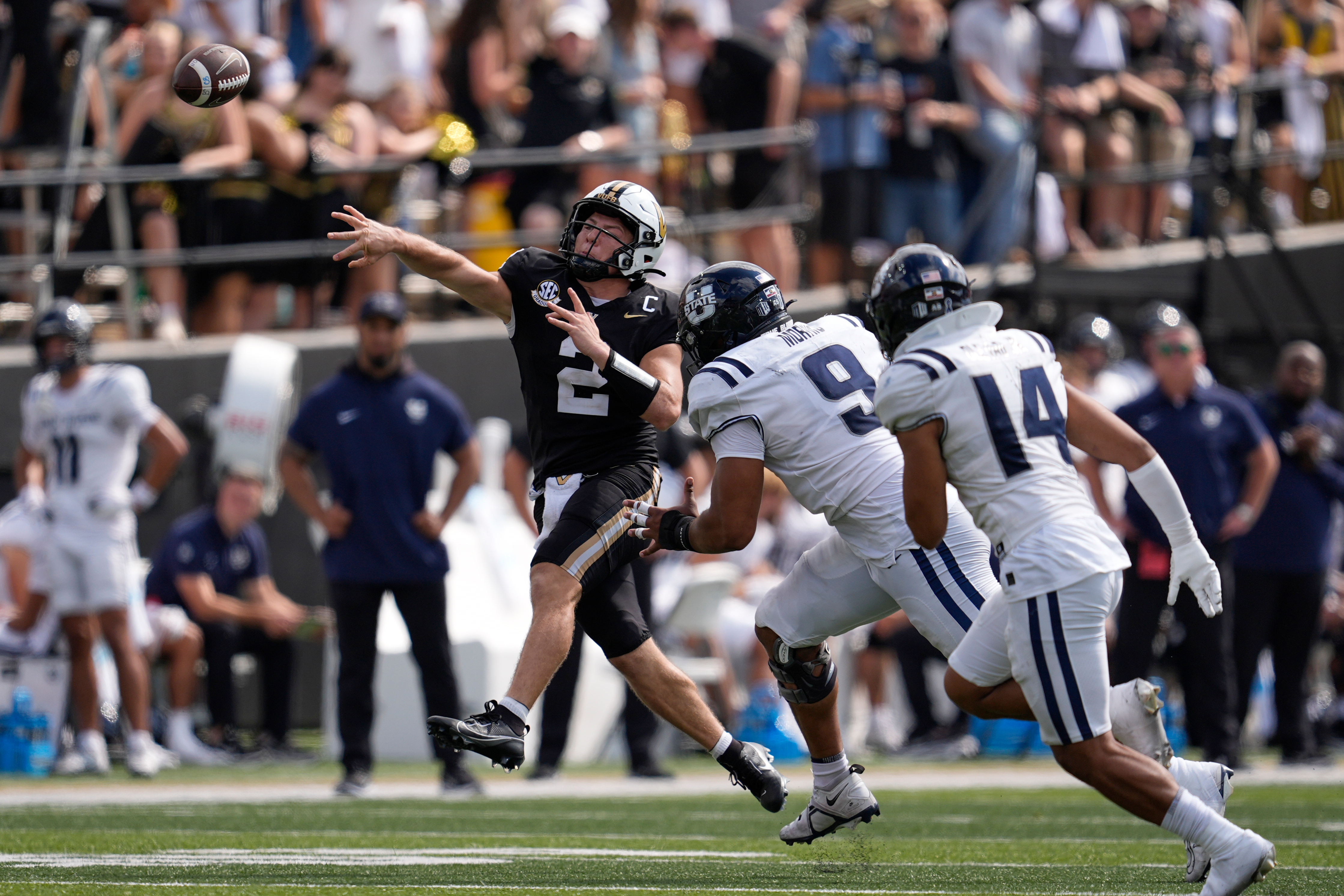 Utah State overpowered by explosive Vanderbilt offense