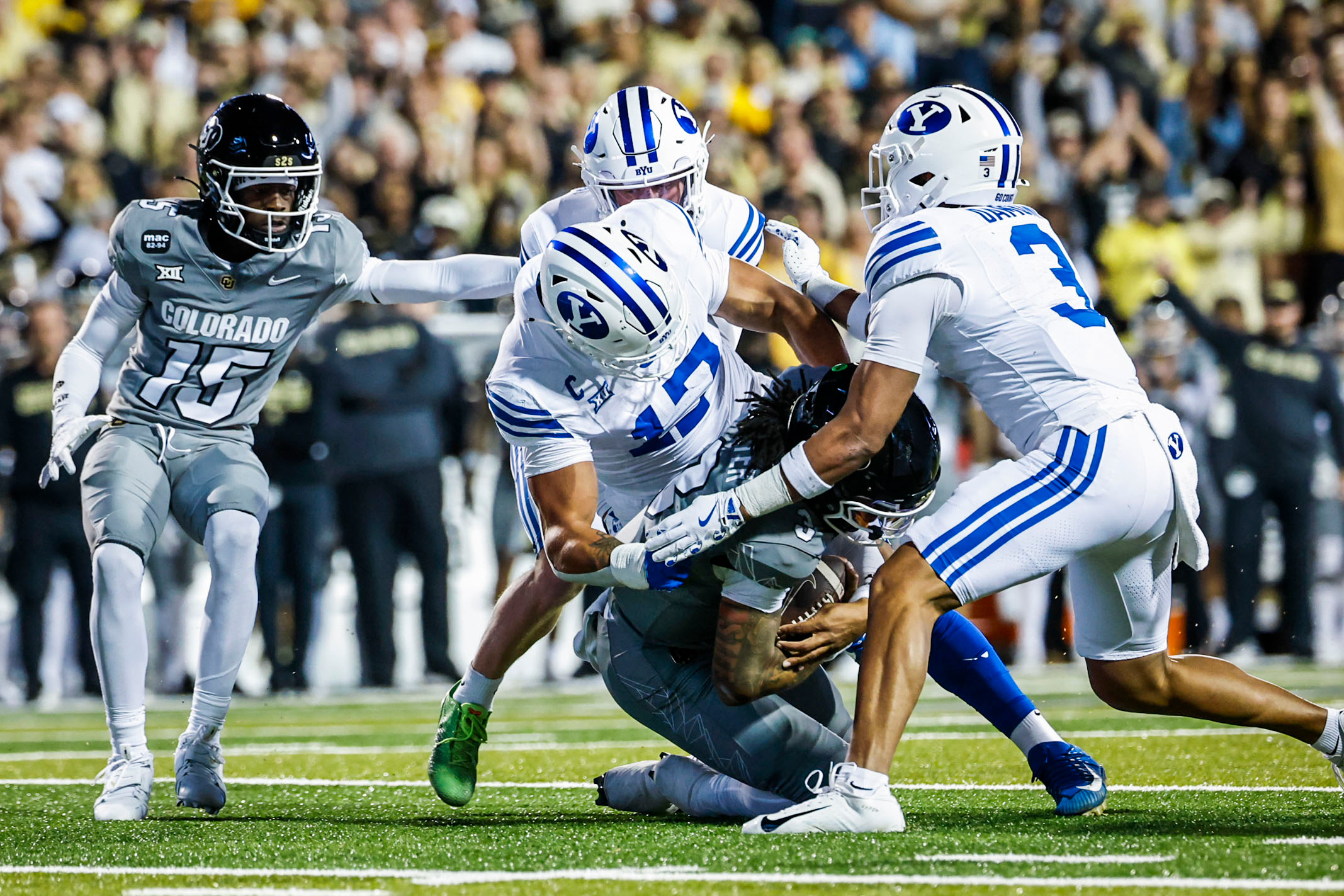 BYU and Colorado play a Big 12 football game, Saturday, Sept. 27, 2025 at Folsom Field in Boulder, Colorado.
