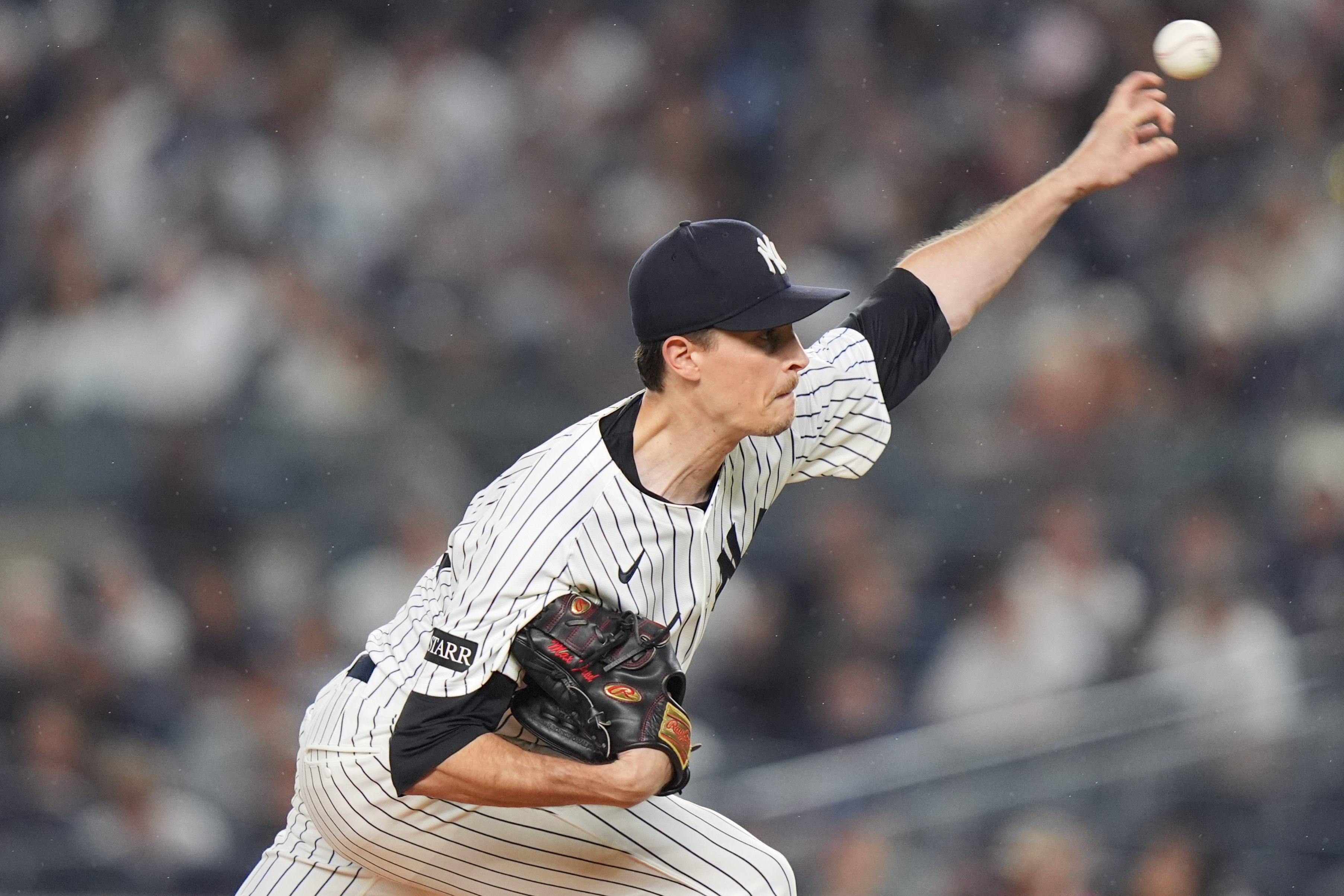 New York Yankees' Max Fried pitches during the first inning of a baseball game against the Chicago White Sox Wednesday, Sept. 24, 2025, in New York. 