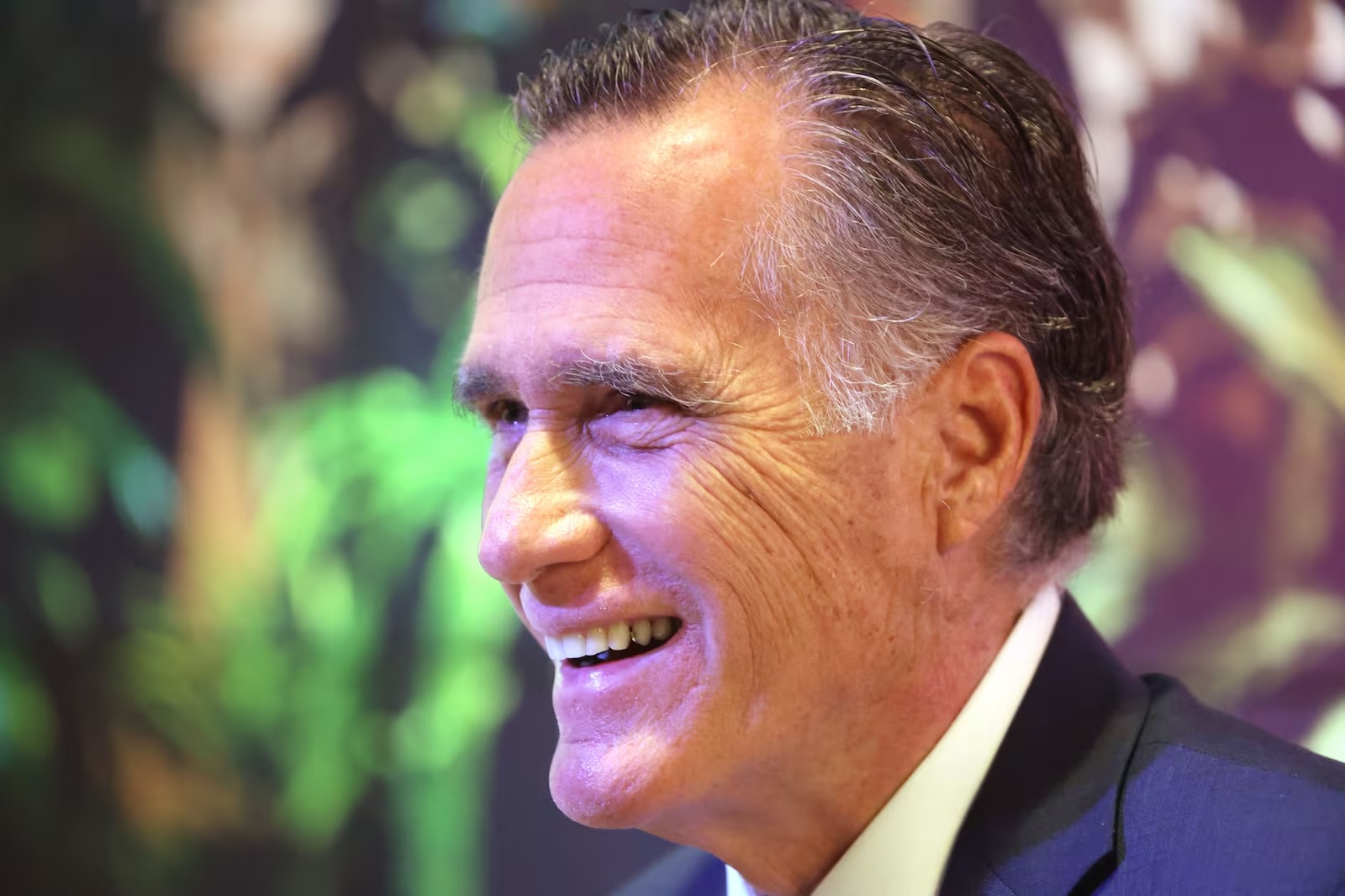 Former Utah Sen. Mitt Romney shared his thoughts on the church shooting in Grand Blanc, Michigan, the violent assassination of Charlie Kirk at UVU, and the death of President Russell M. Nelson. Romney is seen at a meeting with business leaders in Lehi on Oct. 8, 2024.