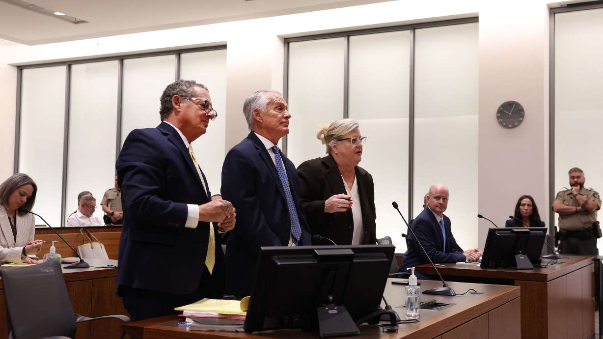 Defense attorneys Richard G. Novak, Michael N. Burt and Kathryn Nester in court Sept. 29, 2025. The attorneys for Tyler Robinson have filed a lengthy motion asking a judge to ban cameras in the courtroom for the capital murder case.